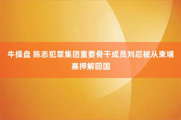 牛操盘 陈志犯罪集团重要骨干成员刘忍被从柬埔寨押解回国